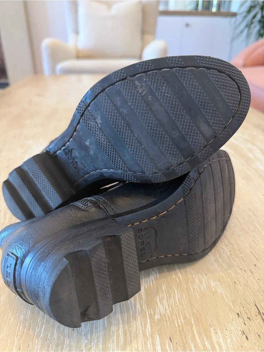 Sorel Black Leather Ankle Boots-Size 7